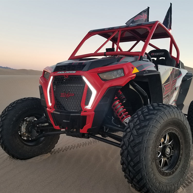 Custom Red & Black Grill Grille For 2012-2014 Polaris RZR S 800 & 2012-2015 RZR 570