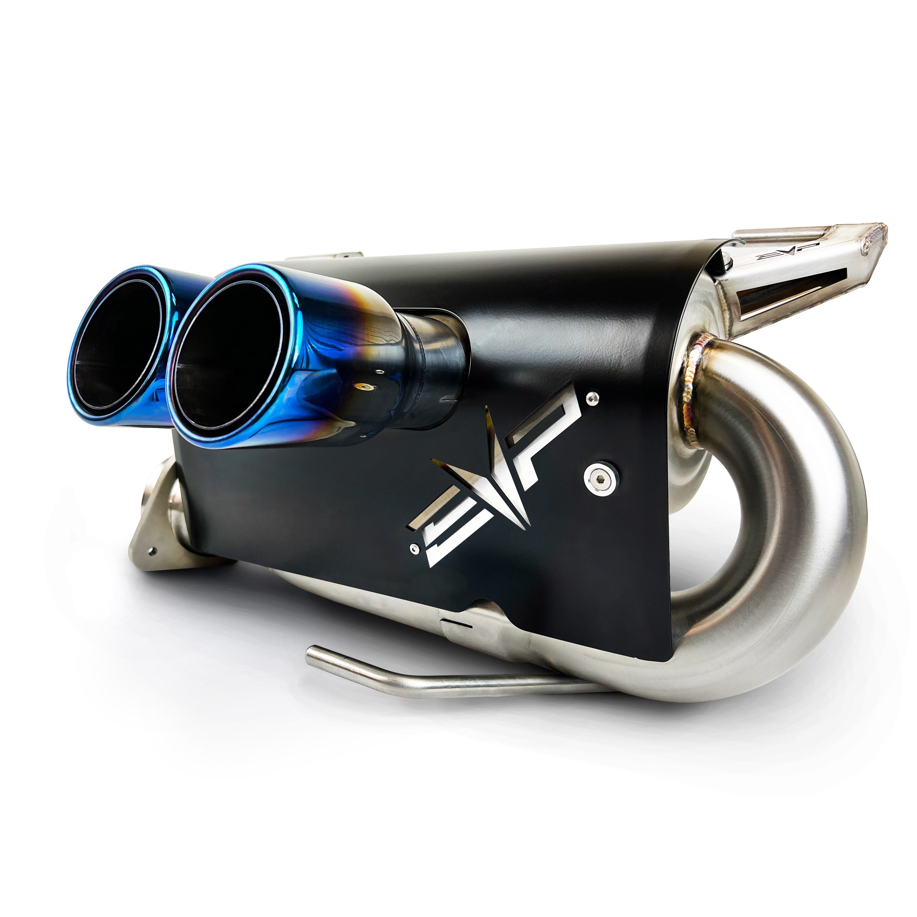 Polaris RZR Pro R Magnum XR twin-exit muffler and tips